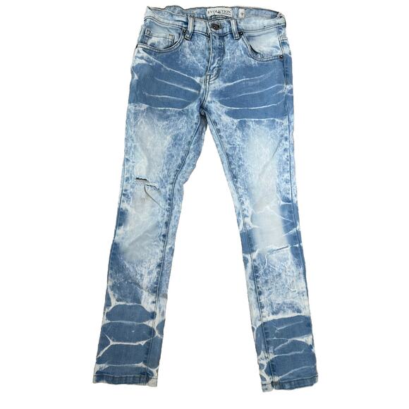 Evolution in Design Jeans Boys Size 12 Skinny Strecth Fit Blue Stone Washed - Picture 1 of 9